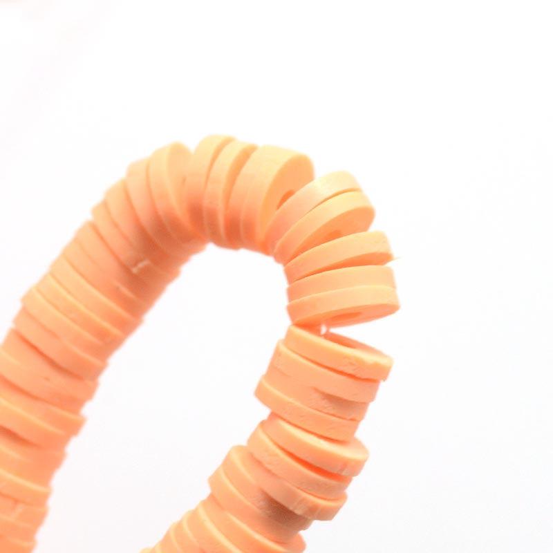 Disc kralen polymeer 6x1mm Licht peach ±400 stuks-Kralen-Kraaltjes van Renate