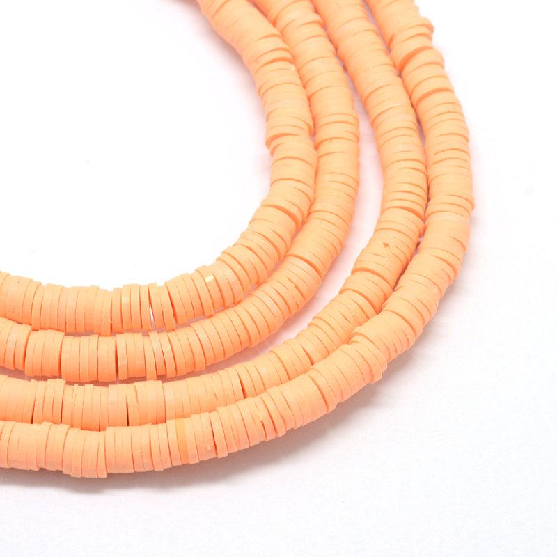 Disc kralen polymeer 6x1mm Licht peach ±400 stuks-Kralen-Kraaltjes van Renate