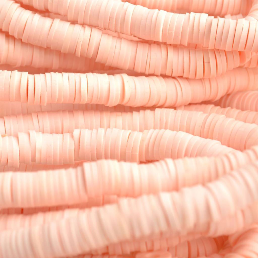 Hele streng Disc kralen 6x1mm Licht roze ±400 stuks-Kraaltjes van Renate