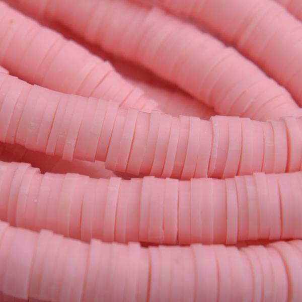 Hele streng disc kralen 6x1mm Licht roze ±400 stuks-Kraaltjes van Renate