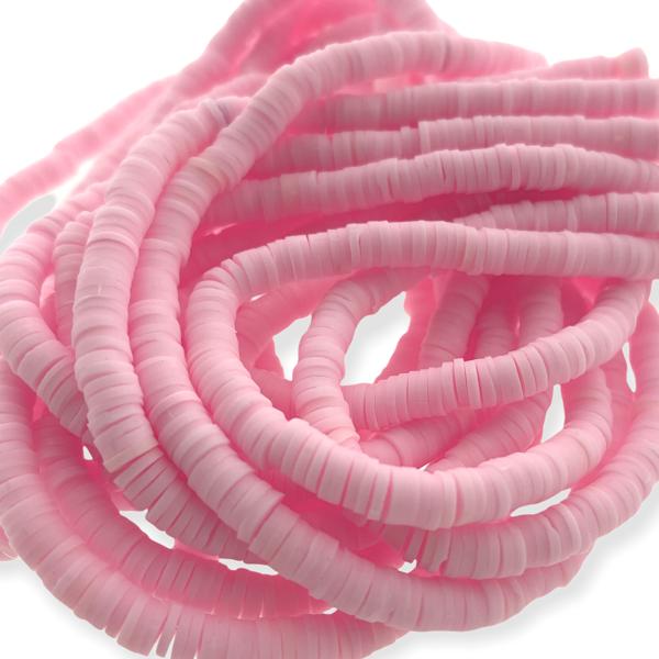 Hele streng Disc kralen 6x1mm Licht roze - ±40cm-Kraaltjes van Renate