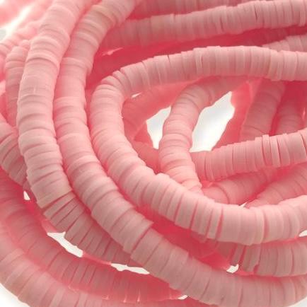 Hele streng Disc kralen 6x1mm Licht roze - ±40cm-Kralen-Kraaltjes van Renate