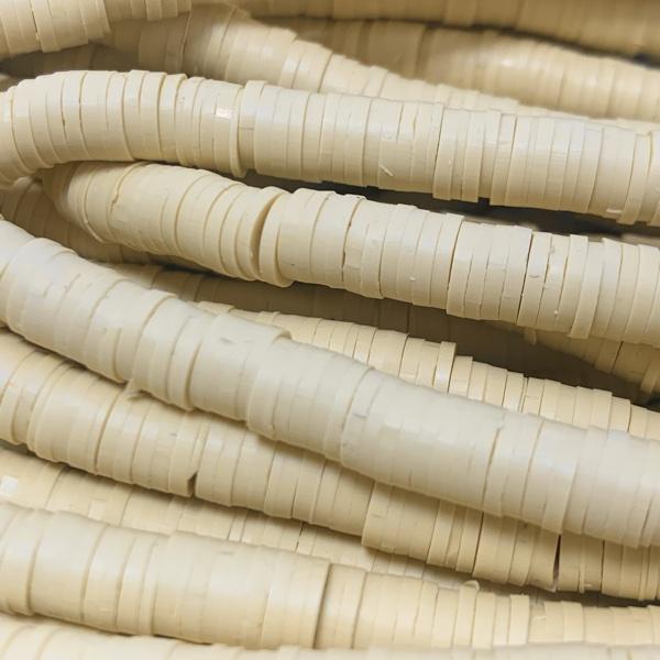 Hele streng Disc kralen 6x1mm Licht taupe ±400 stuks-Kralen-Kraaltjes van Renate