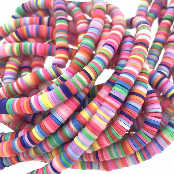 Hele streng Disc kralen 6x1mm Lichte multicolor ±400 stuks-Kraaltjes van Renate