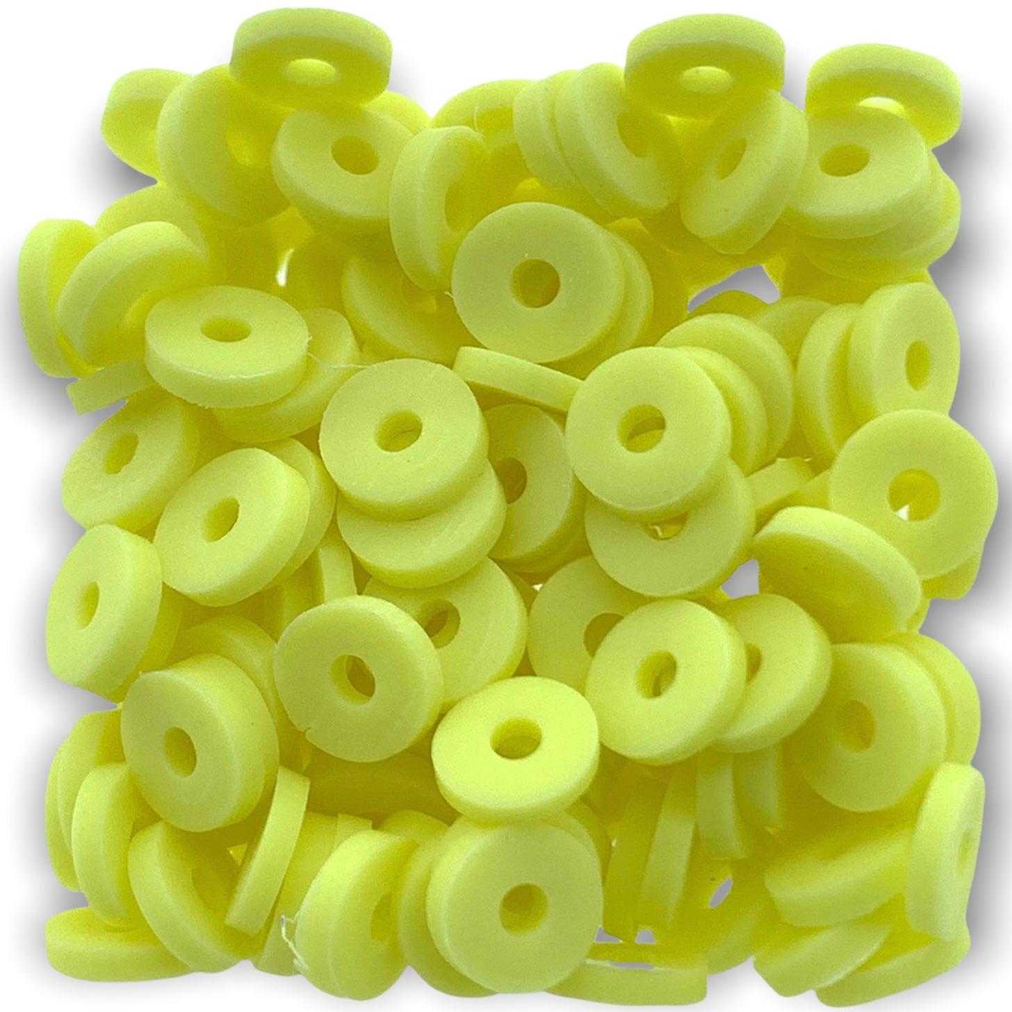 Disc kralen polymeer 6x1mm Lichtgeel ±200 stuks-Kralen-Kraaltjes van Renate