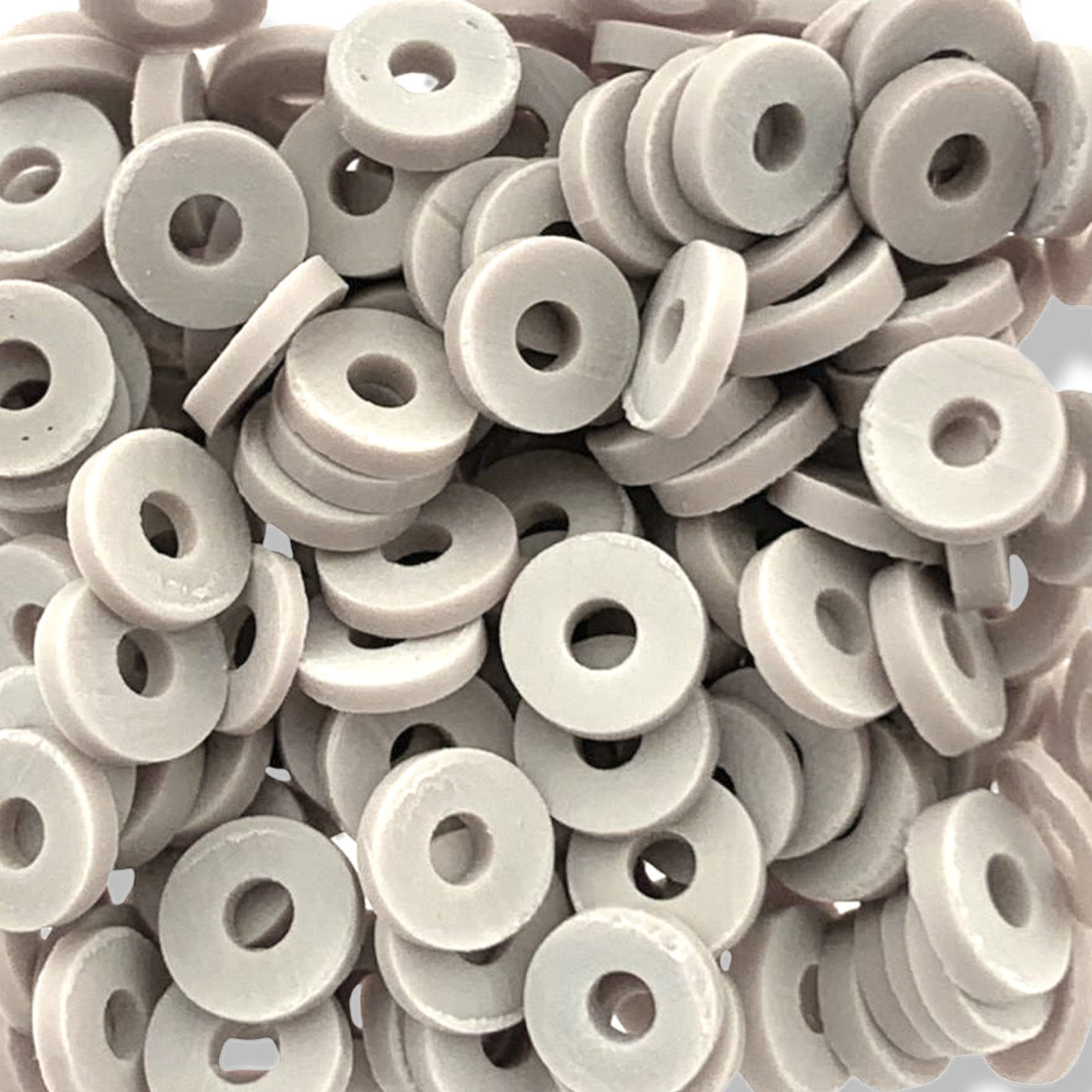 Disc kralen polymeer 6x1mm Lichtgrijs ±200 stuks-Kralen-Kraaltjes van Renate