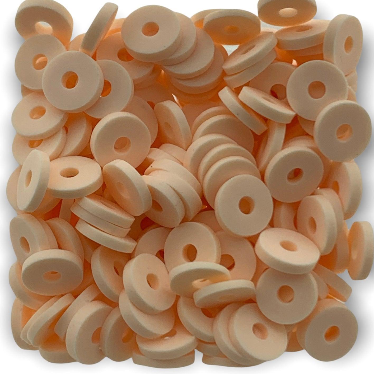 Disc kralen polymeer 6x1mm Lichtroze ±200 stuks-Kralen-Kraaltjes van Renate