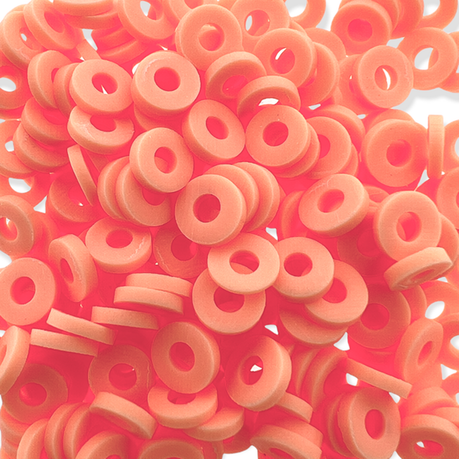 Disc kralen polymeer 6x1mm Light orange ±200 stuks-Kralen-Kraaltjes van Renate