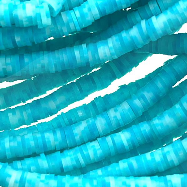 Hele streng disc kralen 6x1mm Light sky blue mixed - ±40cm-Kraaltjes van Renate