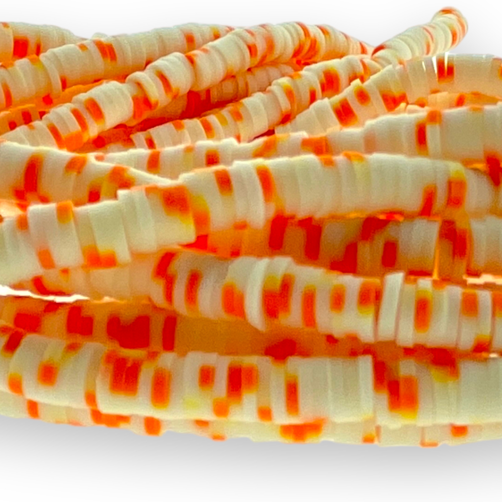 Disc kralen polymeer 6x1mm Mango sorbet - ±40cm-Kralen-Kraaltjes van Renate