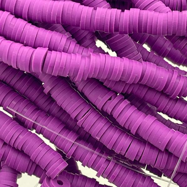 Hele streng disc kralen 6x1mm Medium orchid - ±40cm-Kraaltjes van Renate