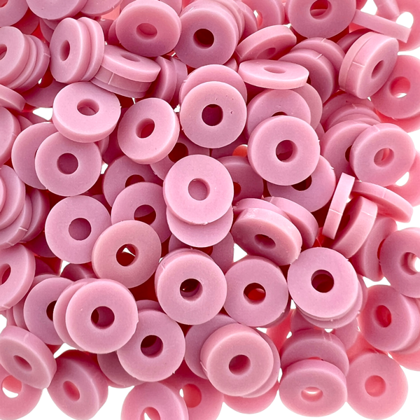 Disc kralen polymeer 6x1mm Milkshake pink ±200 stuks-Kralen-Kraaltjes van Renate