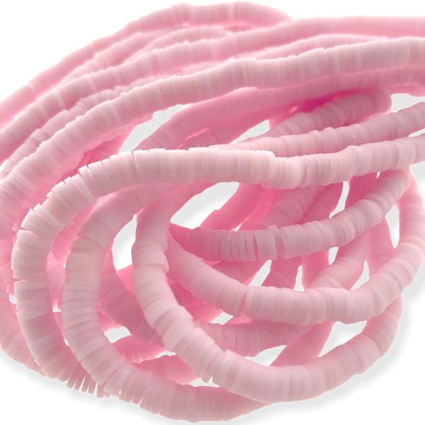 Hele streng Disc kralen 6x1mm MIlkshake roze - ±40cm-Kraaltjes van Renate