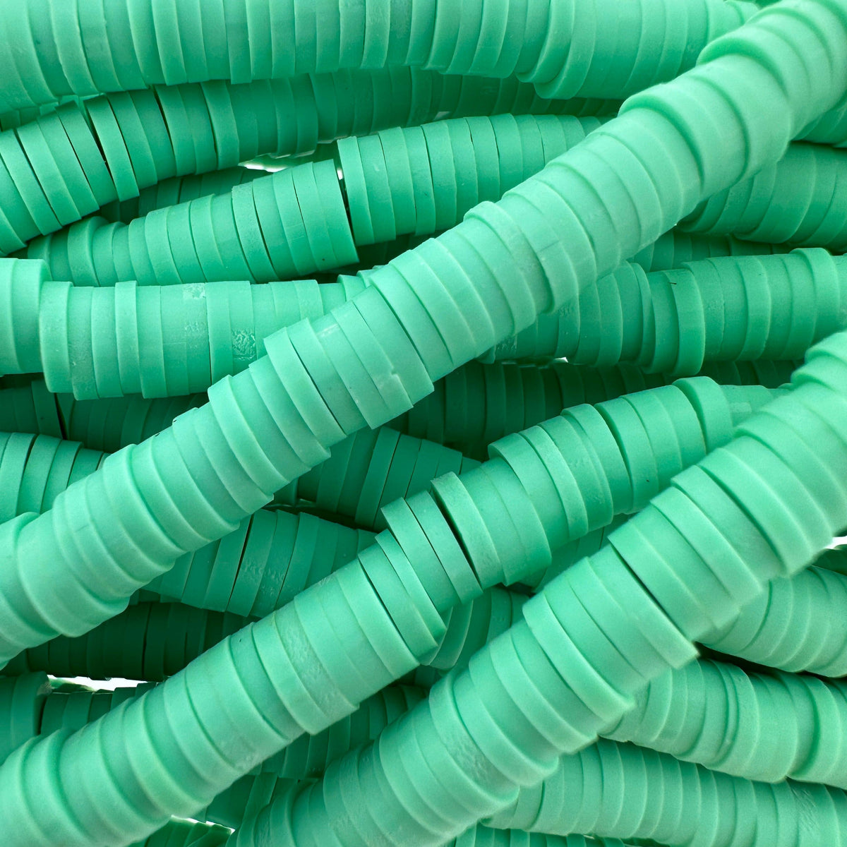 Disc kralen polymeer 6x1mm Mint groen - ±400 stuks-Kralen-Kraaltjes van Renate