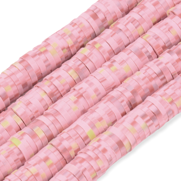Disc kralen polymeer 6x1mm Multi roze - ±400 stuks-Kralen-Kraaltjes van Renate
