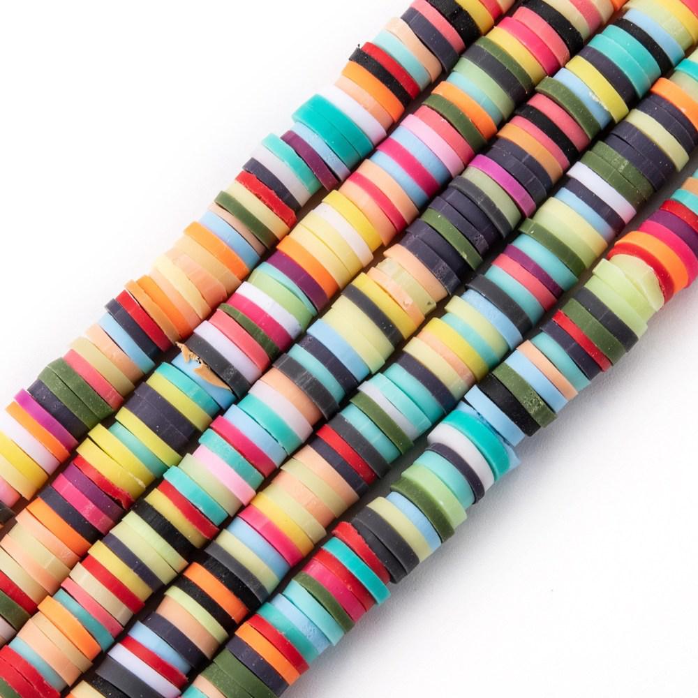 Disc kralen polymeer 6x1mm Multicolor - ±400 stuks-Kralen-Kraaltjes van Renate