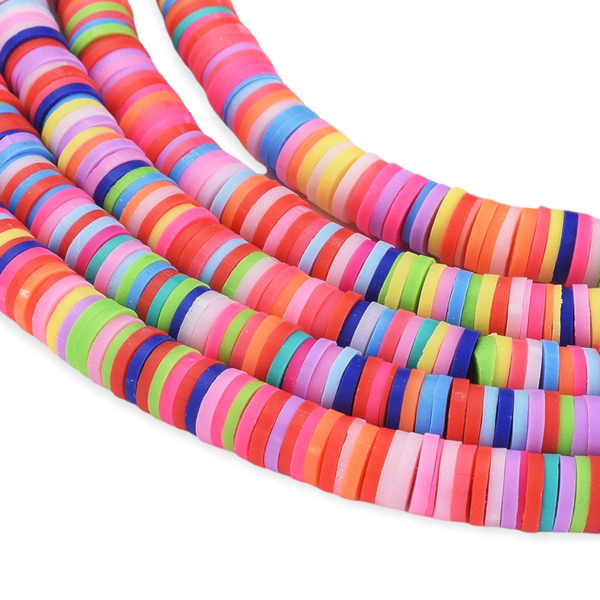Disc kralen polymeer 6x1mm Multicolor - ±400 stuks-Kralen-Kraaltjes van Renate