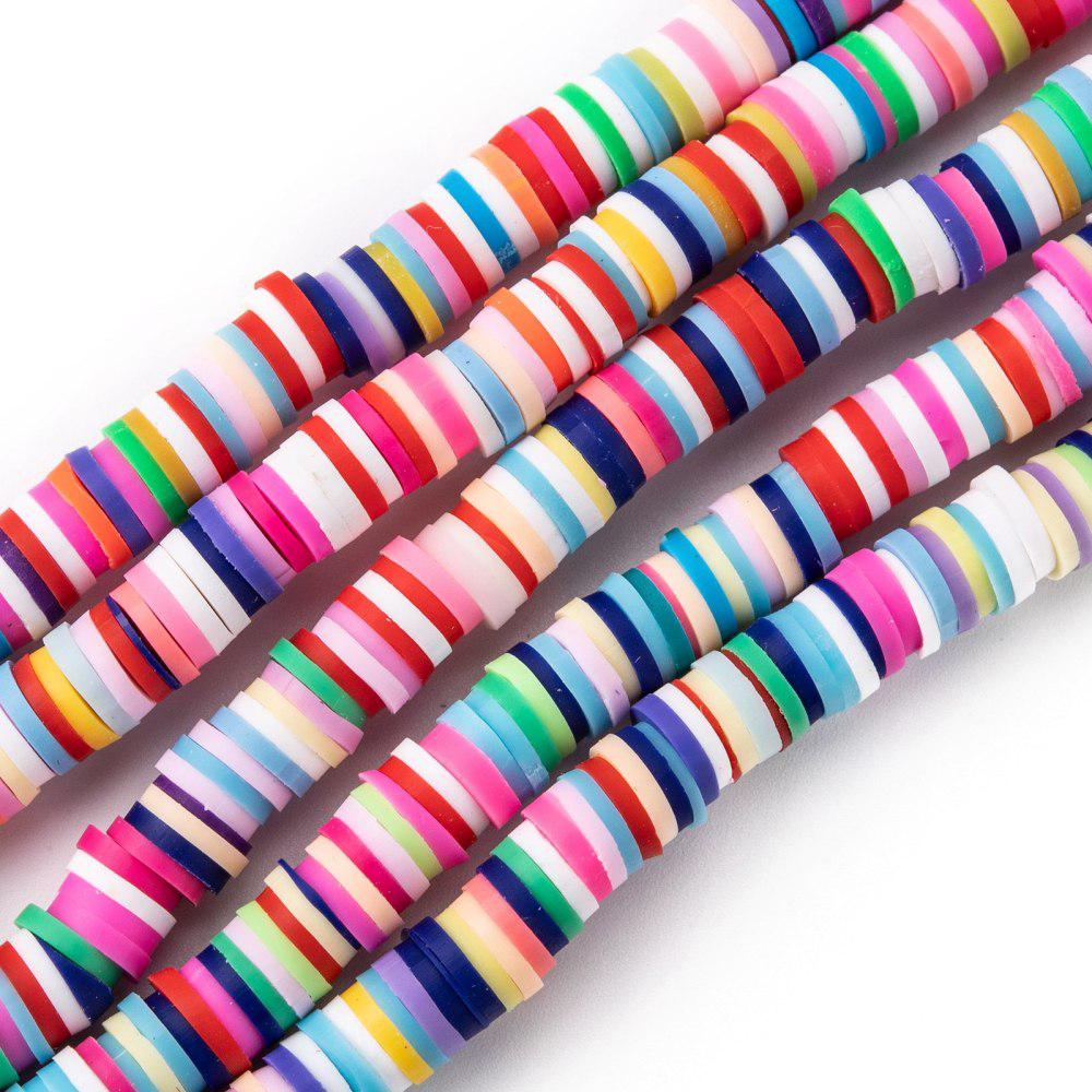 Disc kralen polymeer 6x1mm Multicolor - ±400 stuks-Kralen-Kraaltjes van Renate