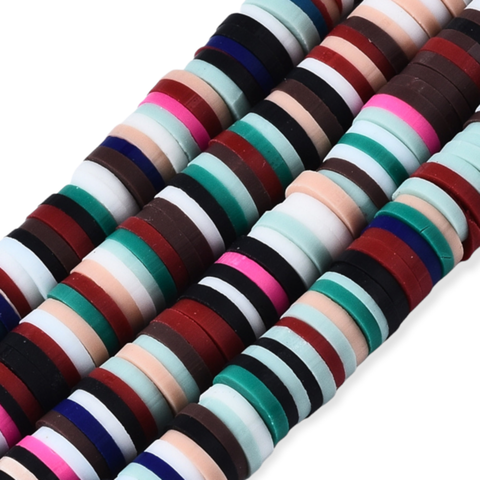 Disc kralen polymeer 6x1mm Multicolor donker - ±400 stuks-Kralen-Kraaltjes van Renate