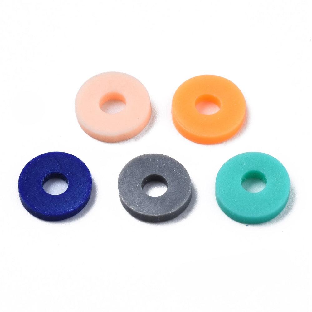 Disc kralen polymeer 6x1mm Multicolor groen blauw - ±400 stuks-Kralen-Kraaltjes van Renate