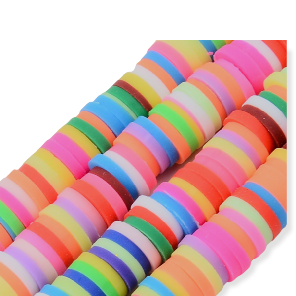 Disc kralen polymeer 6x1mm Multicolor licht - ±400 stuks-Kralen-Kraaltjes van Renate