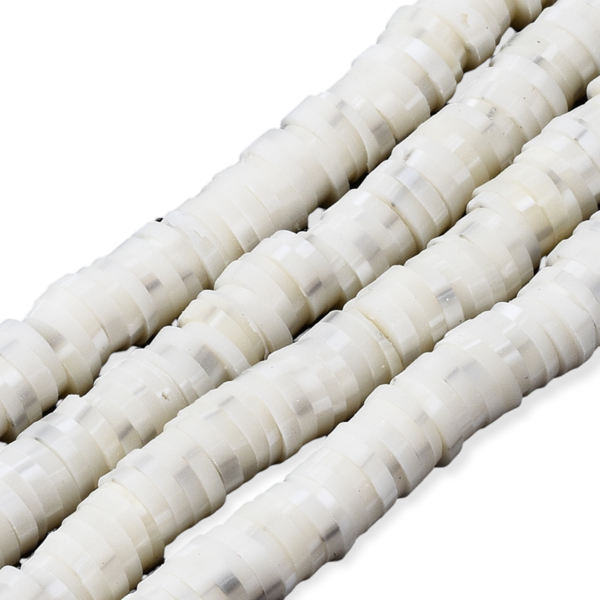 Disc kralen polymeer 6x1mm Off white grijs - ±400 stuks-Kralen-Kraaltjes van Renate