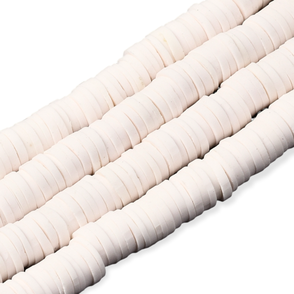 Disc kralen polymeer 6x1mm Off white pink - ±400 stuks-Kralen-Kraaltjes van Renate