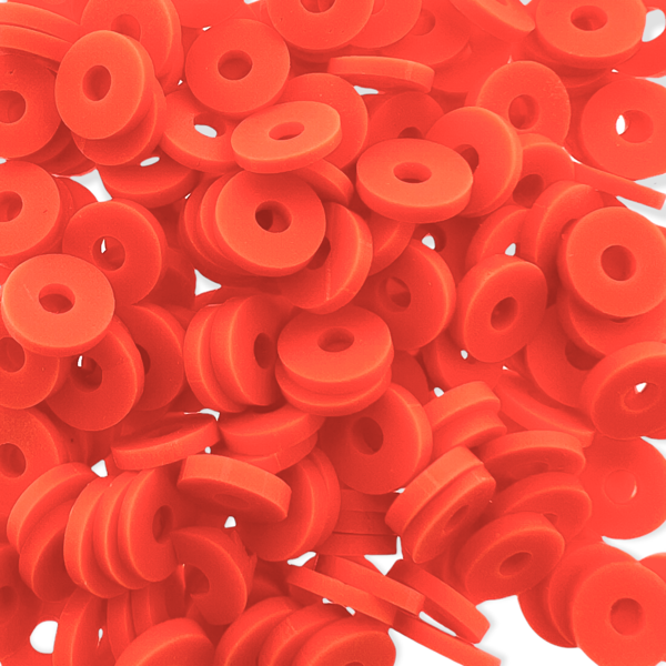 Disc kralen polymeer 6x1mm Orange ±200 stuks-Kralen-Kraaltjes van Renate