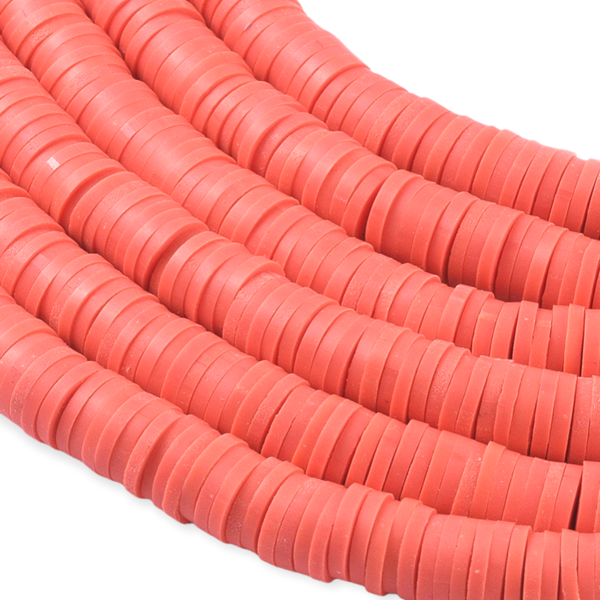Disc kralen polymeer 6x1mm Oranje rood - ±400 stuks-Kralen-Kraaltjes van Renate
