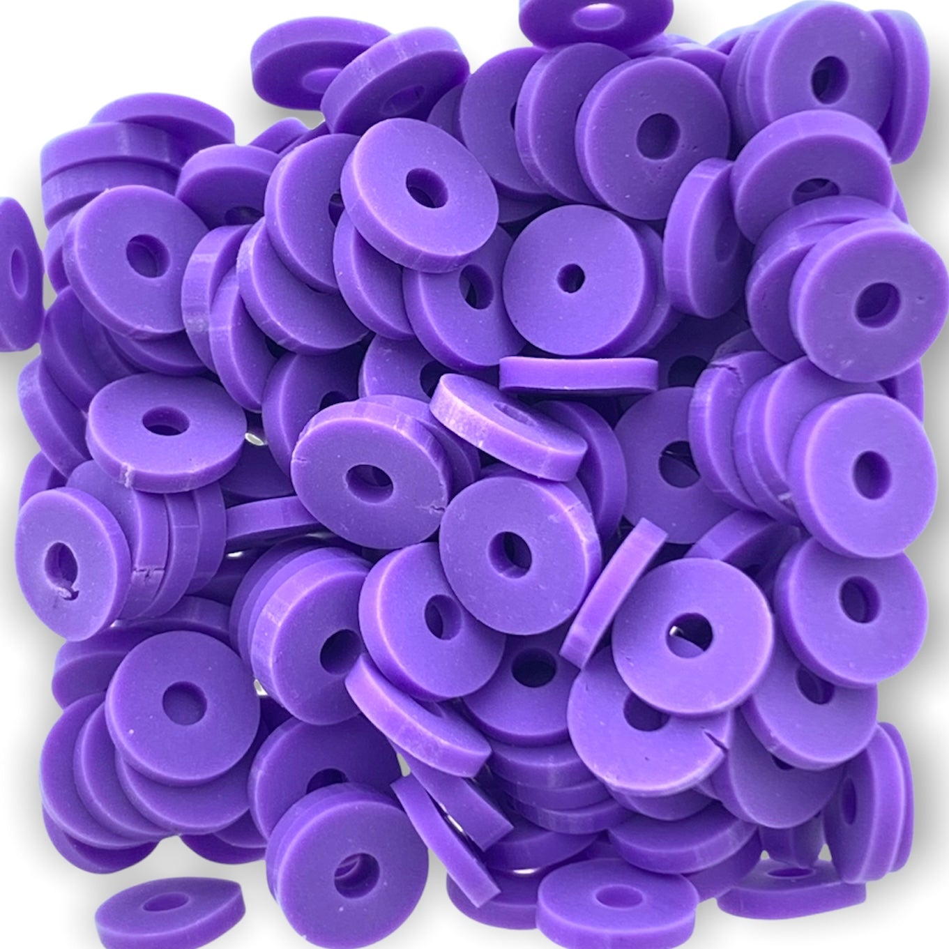 Disc kralen polymeer 6x1mm Paars ±200 stuks-Kralen-Kraaltjes van Renate
