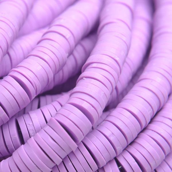 Hele streng disc kralen 6x1mm licht Paars ±400 stuks-Kraaltjes van Renate