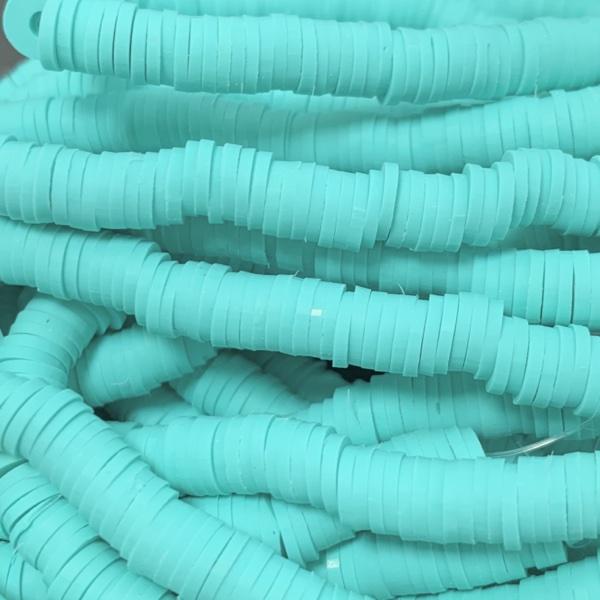 Hele streng disc kralen 6x1mm Pale turquoise ±400 stuks-Kraaltjes van Renate
