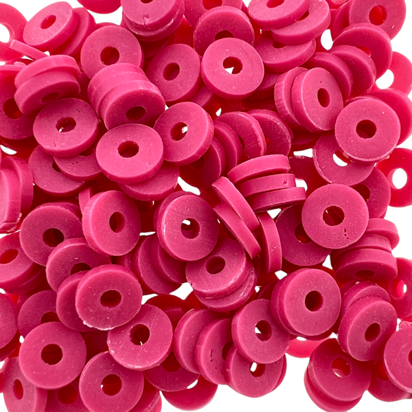 Disc kralen polymeer 6x1mm Pale violet red ±200 stuks-Kralen-Kraaltjes van Renate