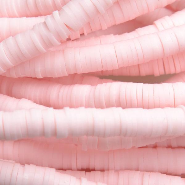 Hele streng Disc kralen 4x1mm Parel roze ±400 stuks-Kraaltjes van Renate