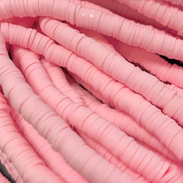 Hele streng disc kralen 6x1mm Pearl pink ±400 stuks-Kraaltjes van Renate