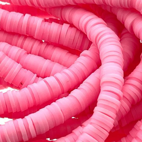 Hele streng disc kralen 6x1mm Pink - ±40cm-Kraaltjes van Renate