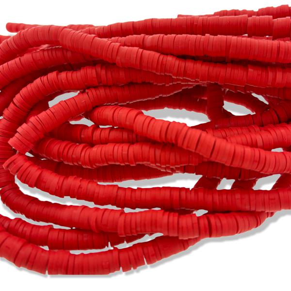 Hele streng Disc kralen 6x1mm Deep red - ±40cm-Kraaltjes van Renate