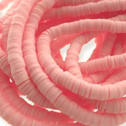 Hele streng Disc kralen 6x1mm Roze - ±400 stuks-Kralen-Kraaltjes van Renate