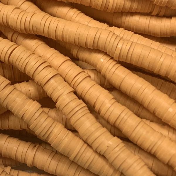 Hele streng disc kralen 6x1mm Sandy brown ±400 stuks-Kraaltjes van Renate