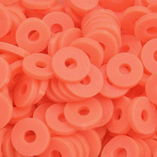 Hele streng disc kralen 6x1mm Soft orange ±400 stuks-Kraaltjes van Renate