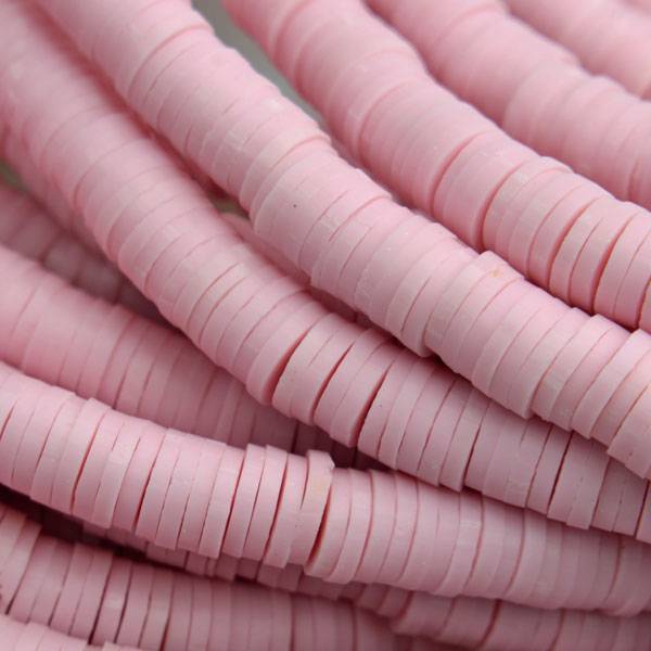 Hele streng disc kralen 6x1mm Soft pink ±400 stuks-Kraaltjes van Renate