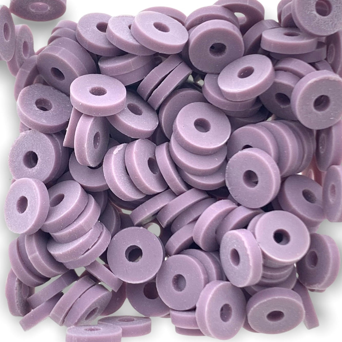 Disc kralen polymeer 6x1mm Taupe paars ±200 stuks-Kralen-Kraaltjes van Renate