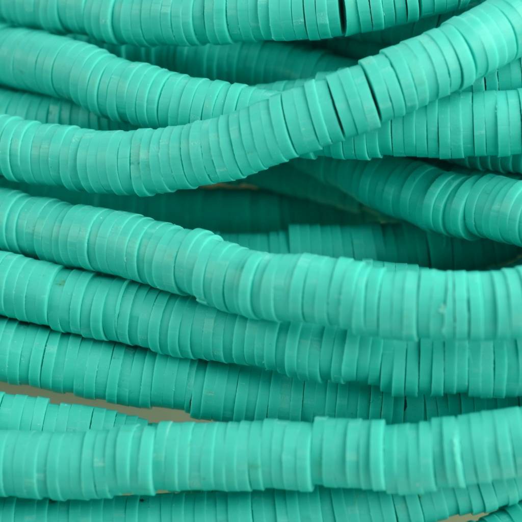 Hele streng Disc kralen 6x1mm Turquoise ±400 stuks-Kraaltjes van Renate