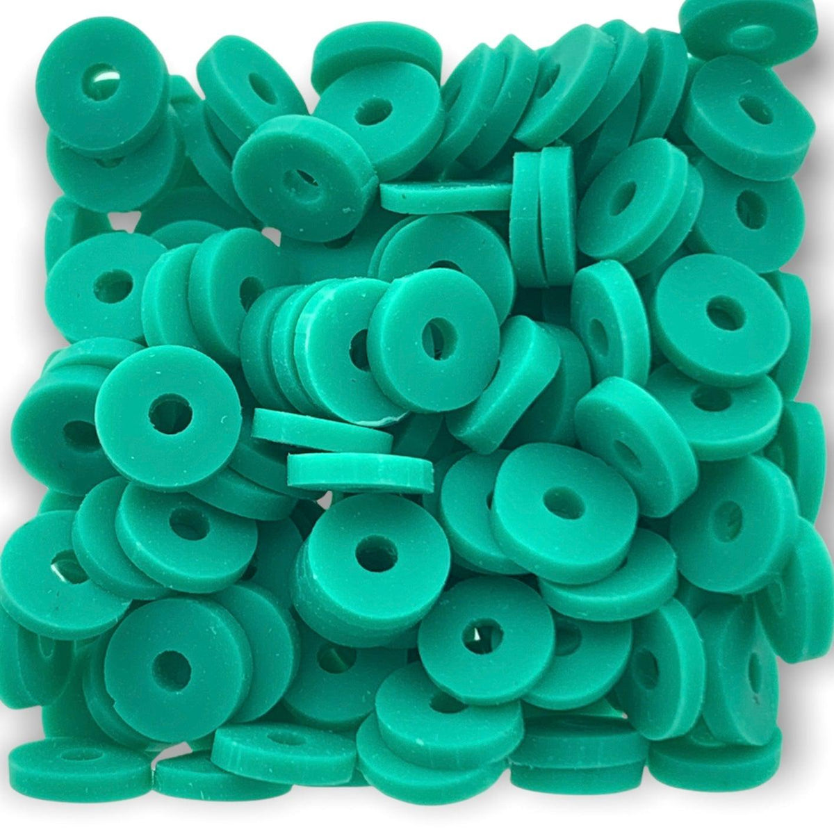Disc kralen polymeer 6x1mm Turquoise green ±200 stuks-Kralen-Kraaltjes van Renate