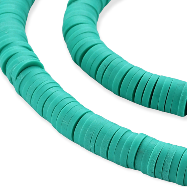 Disc kralen polymeer 6x1mm Turquoise groen - ±400 stuks-Kralen-Kraaltjes van Renate