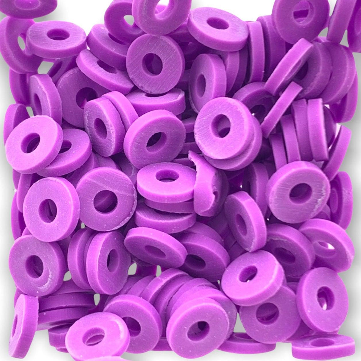 Disc kralen polymeer 6x1mm Violet paars ±200 stuks-Kralen-Kraaltjes van Renate