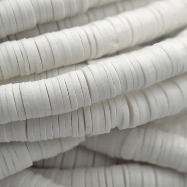 Hele streng Disc kralen 6x1mm White ±400 stuks-Kraaltjes van Renate