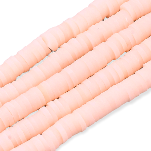 Disc kralen polymeer 6x1mm Zalm roze - ±400 stuks-Kralen-Kraaltjes van Renate