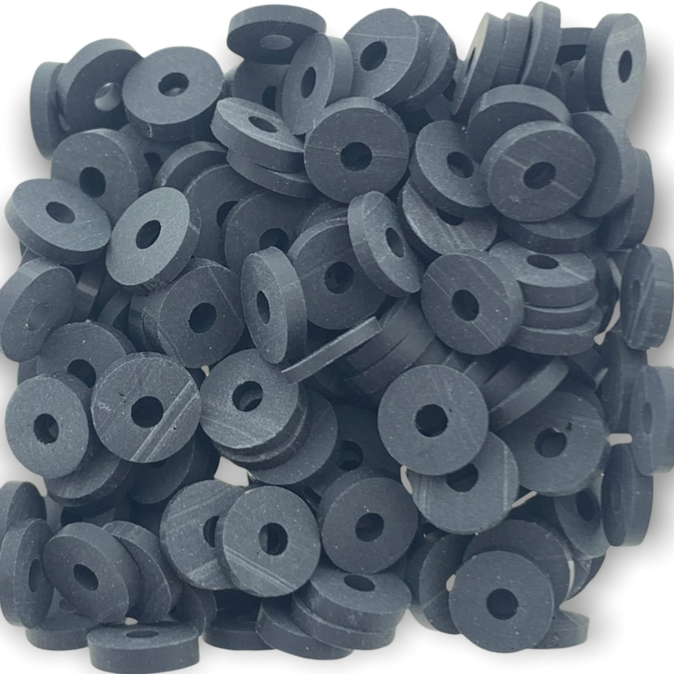 Disc kralen polymeer 6x1mm Zwart ±200 stuks-Kralen-Kraaltjes van Renate