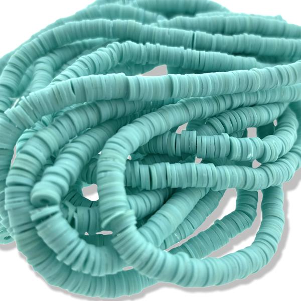 Hele streng Disc kralen 6x1mm aqua - ±40cm-Kraaltjes van Renate